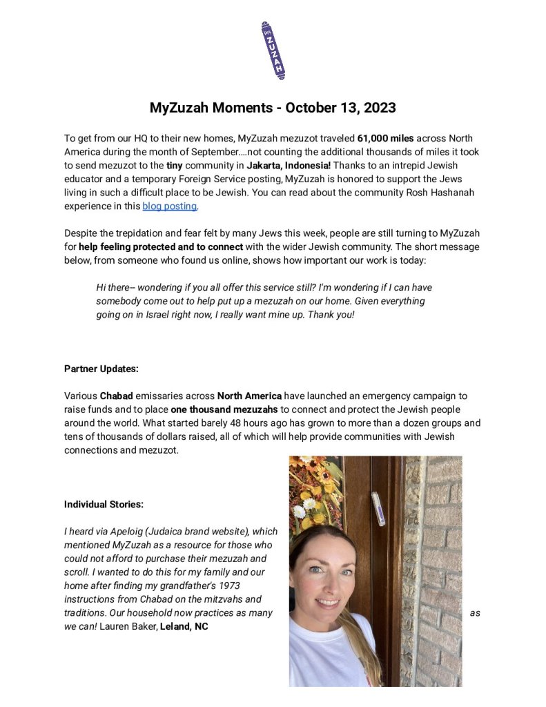 thumbnail of MyZuzah Moments – October 13, 2023